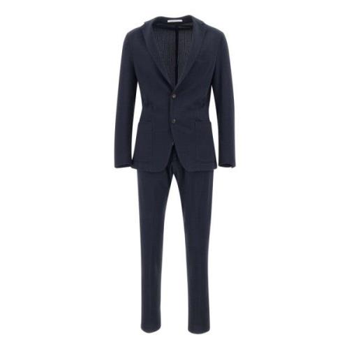 Eleventy Single Breasted Suits Blue, Herr