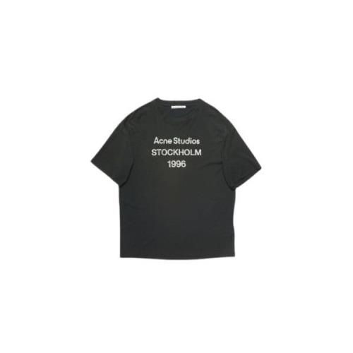 Acne Studios Klassisk Vit Bomull T-shirt Black, Herr