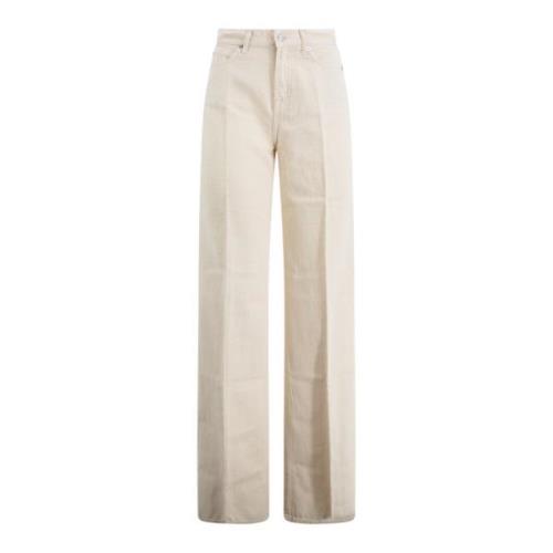 7 For All Mankind Wide Trousers Beige, Dam