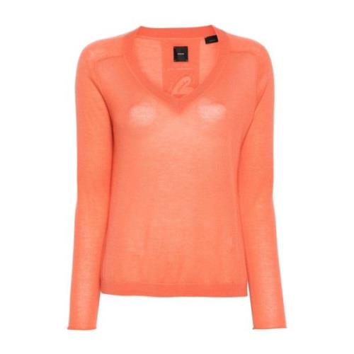 Pinko V-neck Knitwear Orange, Dam