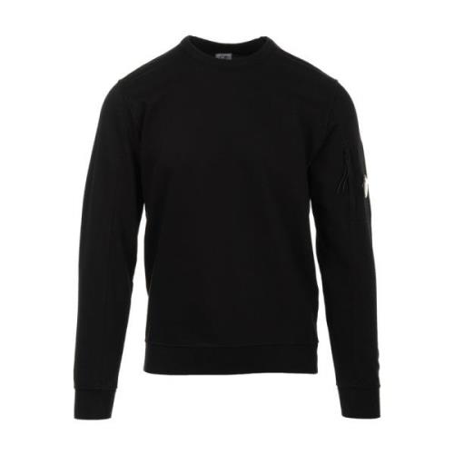 C.p. Company Svart Lätt Fleece Sweatshirt Black, Herr