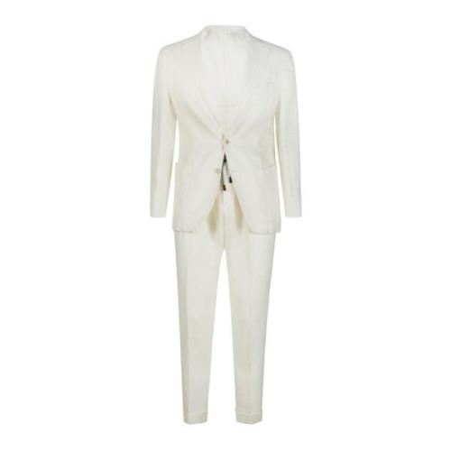 Eleventy Single Breasted Suits Beige, Herr