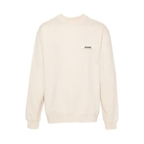 Jacquemus Mjuk Jersey Crew Neck Sweatshirt Beige, Herr