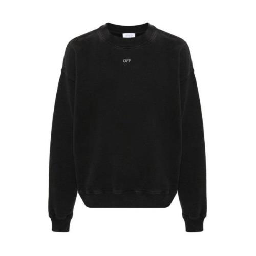 Off White Logo Sweatshirt med Distressed Effekt Black, Herr