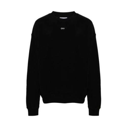 Off White Svart Sweatshirt med Logotryck Black, Herr