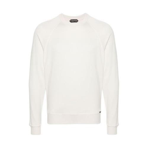 Tom Ford Ivory Vit Crew Neck Sweater Beige, Herr