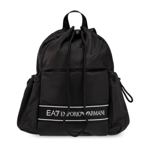 Emporio Armani EA7 Ryggsäck med logotyp Black, Dam