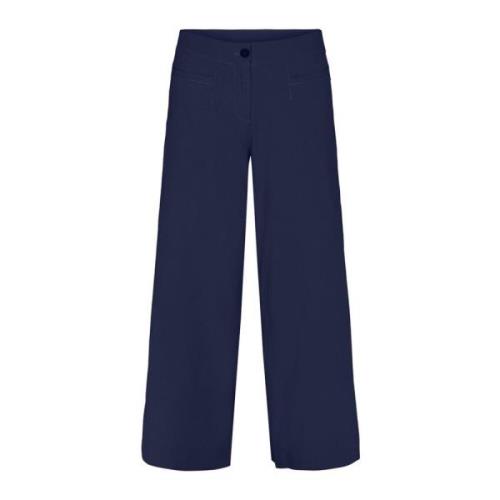 LauRie Wide Trousers Blue, Dam