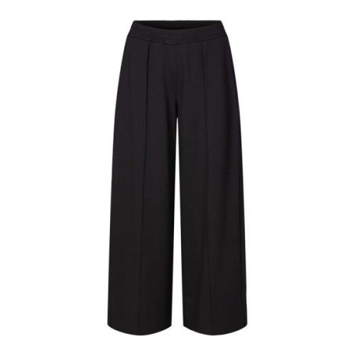 LauRie Wide Trousers Black, Dam