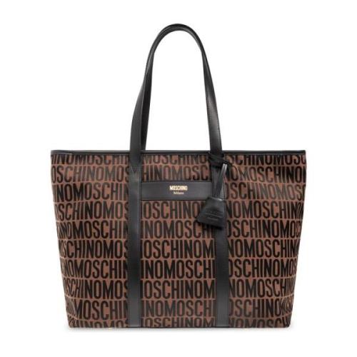 Moschino Shopper väska med monogram Brown, Dam
