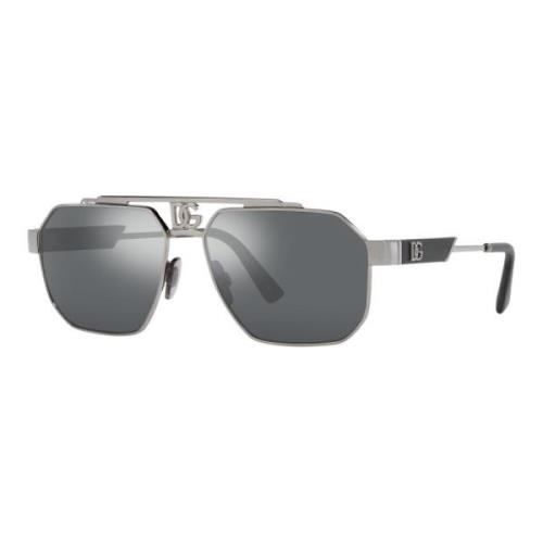 Dolce & Gabbana Silver/Silver Sunglasses DG 2298 Gray, Herr