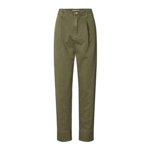 Rabens Saloner Cropped Trousers Green, Dam