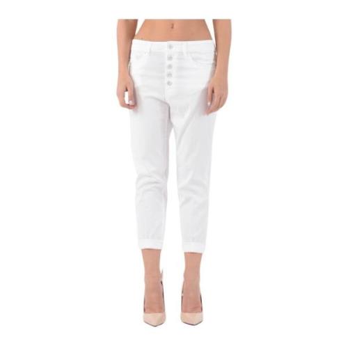Dondup Cropped Trousers White, Dam