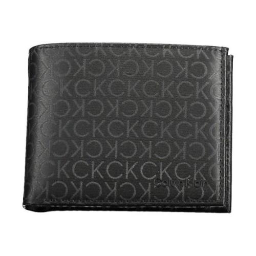 Calvin Klein Svart polyesterplånbok med RFID-blockering Black, Herr