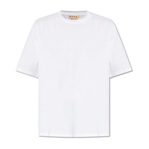 Marni T-shirt med logotyp White, Herr
