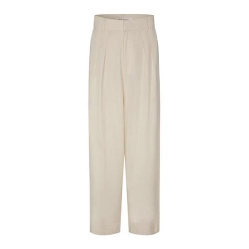 Rabens Saloner Cropped Trousers Beige, Dam