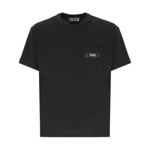 Versace Jeans Couture Svart Bomull T-shirt för Män Black, Herr
