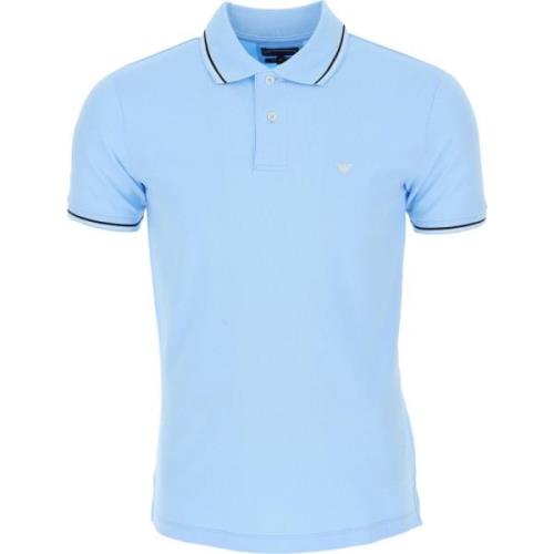 Emporio Armani Ljusblå T-shirts och Polos Blue, Herr