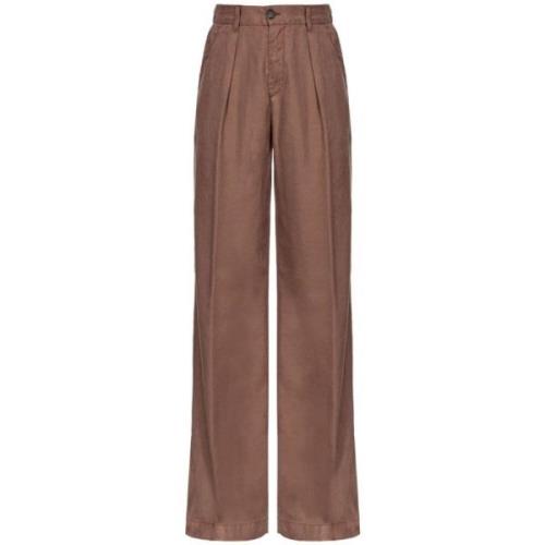 Pinko Wide Trousers Brown, Dam