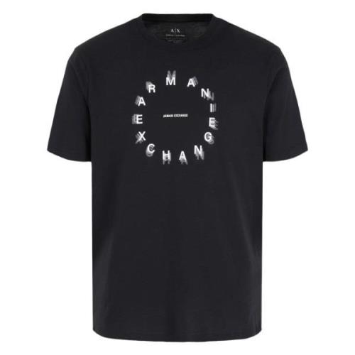 Armani Exchange Svart Logg Klocka T-shirts och Polos Black, Herr