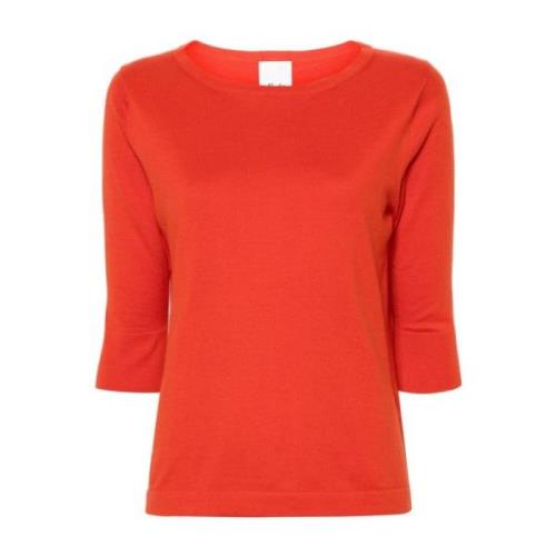 Allude Röd Bomull Crew Neck Tröja Red, Dam