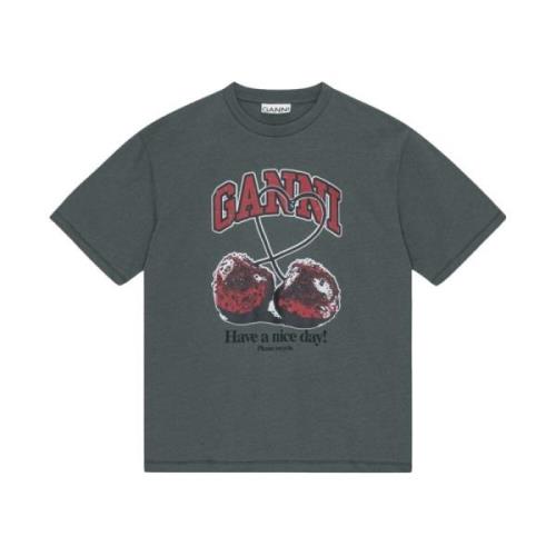 Ganni T-Shirts Gray, Dam