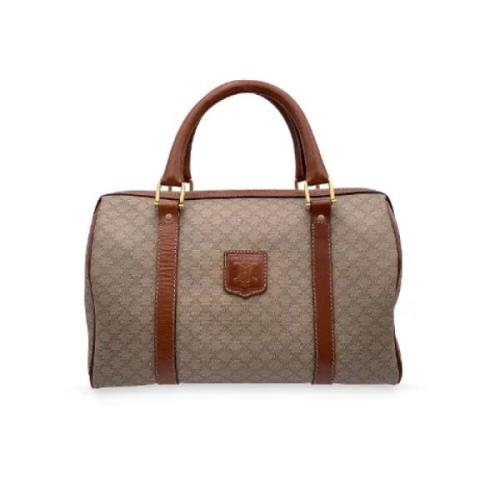 Celine Vintage Pre-owned Canvas handvskor Beige, Dam