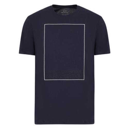 Armani Exchange Blå Logo Quadro T-shirts och Polos Blue, Herr