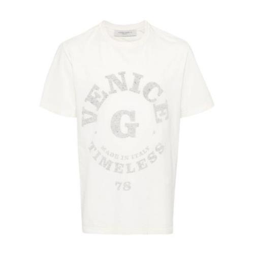 Golden Goose Venice Logo Print T-shirt Beige, Herr