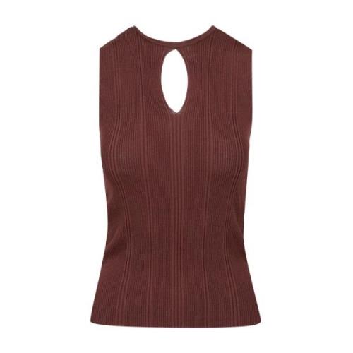 Simona Corsellini Sleeveless Tops Brown, Dam