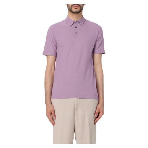 Zanone Polo Shirts Purple, Herr