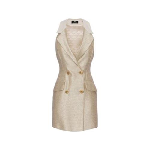 Elisabetta Franchi Short Dresses Beige, Dam