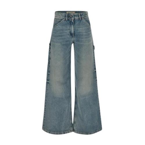Semicouture Wide Jeans Blue, Dam