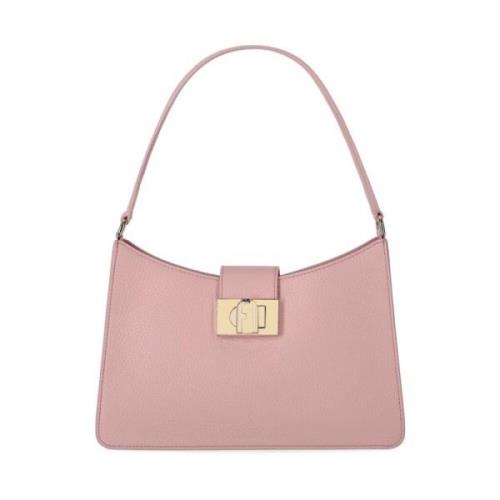 Furla Mjuk Alba Rosa Läder Axelväska Pink, Dam