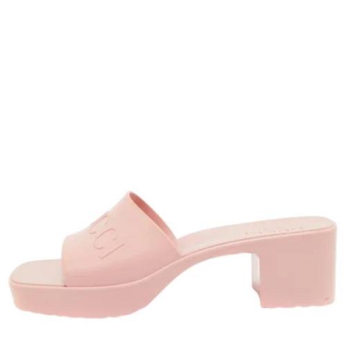 Gucci Vintage Pre-owned Gummi sandaler Pink, Dam