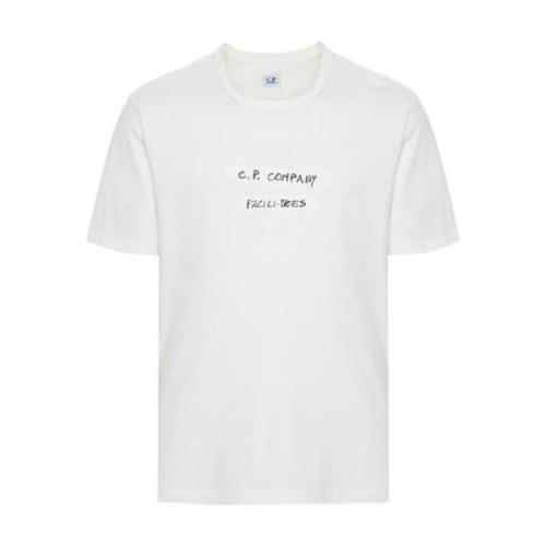 C.p. Company Grafisk T-shirt 24/1 Facili-Tees Vit White, Herr