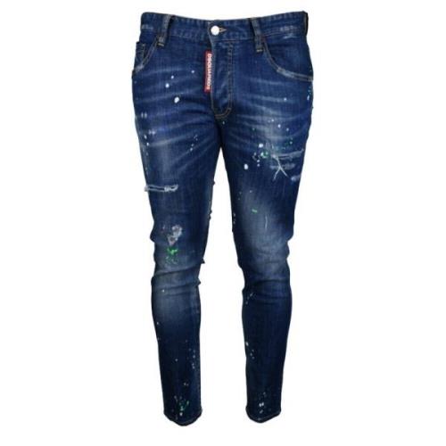 Dsquared2 Navy Blue Skater Slim-Fit Jeans Blue, Herr