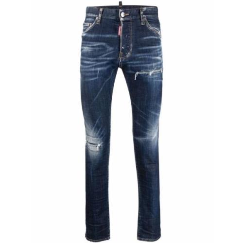 Dsquared2 Slim-Fit Denim Jeans för Män Blue, Herr