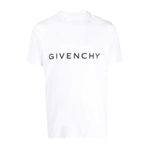 Givenchy Logo Print Bomull T-Shirt White, Herr
