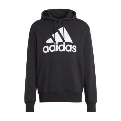 Adidas Svart French Terry-hoodie med stort logotyp för män Black, Herr