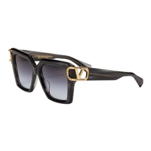 Valentino Swirl Light Gold Sunglasses Black, Dam