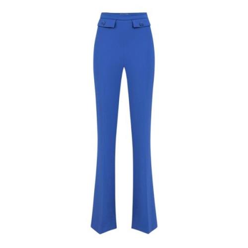 Elisabetta Franchi Straight Trousers Blue, Dam