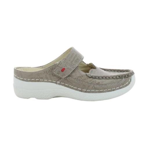 Wolky Taupe Roll Slipper Beige, Dam
