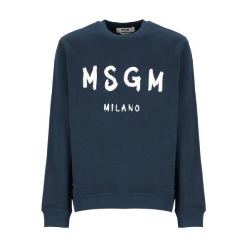 Msgm Sweatshirts Blue, Herr