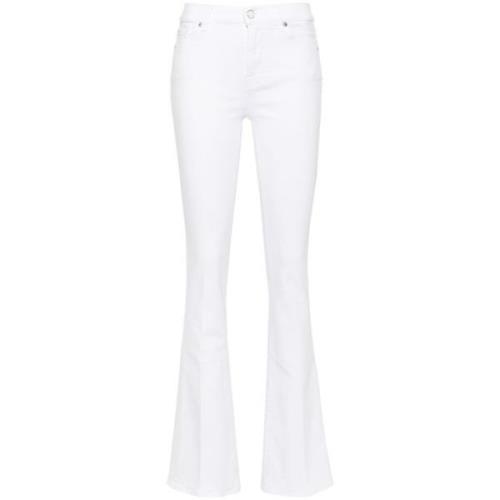 7 For All Mankind Högmidjade Bootcut Jeans White, Dam