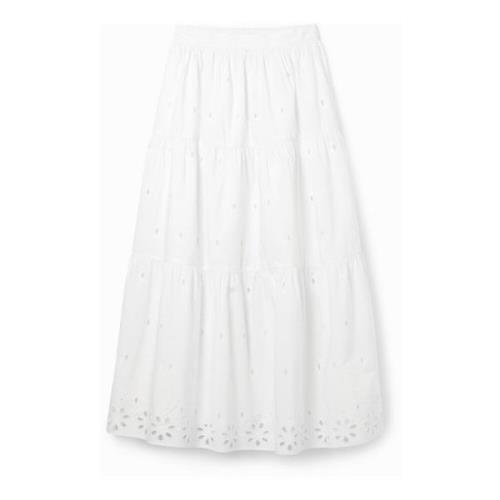 Desigual Maxi Skirts White, Dam
