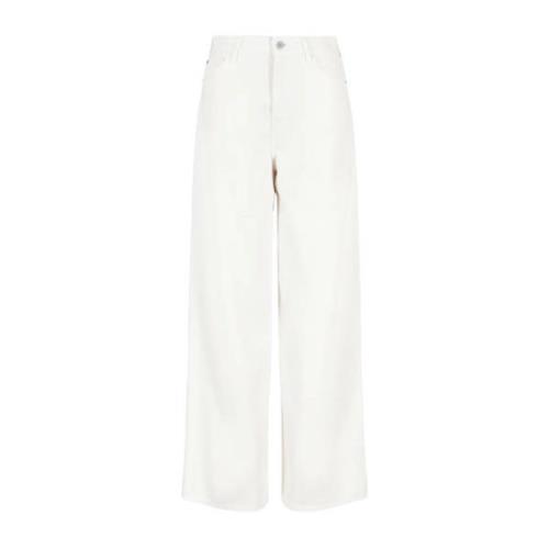 Emporio Armani Wide Trousers White, Dam