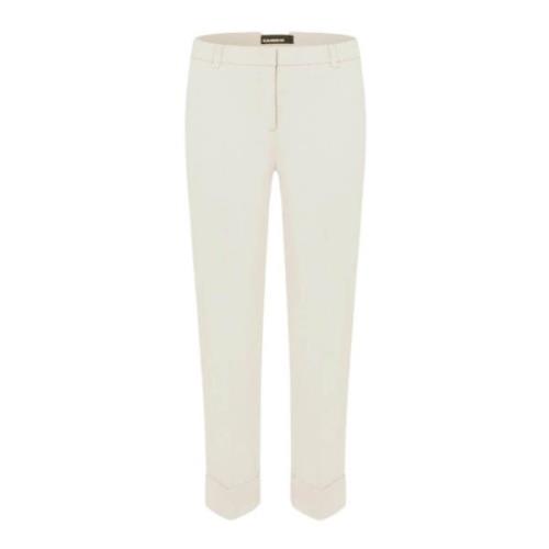 Cambio Cropped Trousers Beige, Dam