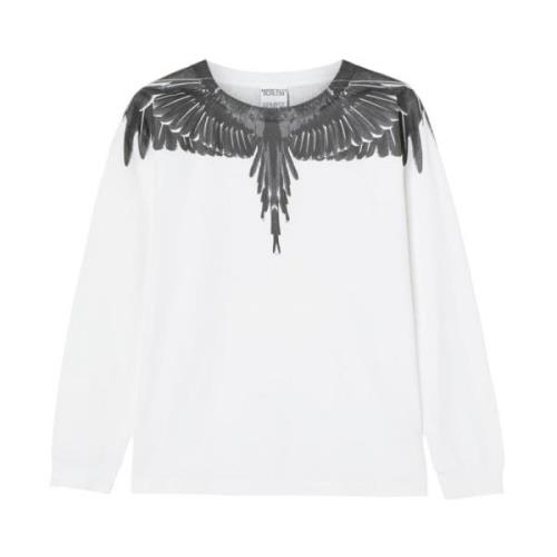 Marcelo Burlon Ghost Wings Långärmad T-Shirt White, Herr