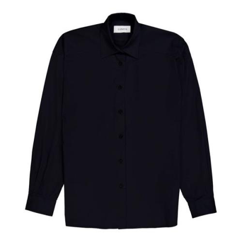 Laneus Oversized Svart Klassiskt Logoknappskjorta Black, Dam